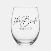 Chic Bride individualisierbarer Junggeselinnen-Abs Weinglas Ohne Stiel (Vorderseite)