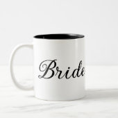Chic "Bride" Script Schwarz und Weiß Zweifarbige Tasse (Links)