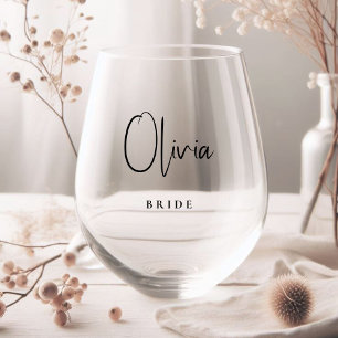 Chic Bride Wedding Weinglas Ohne Stiel