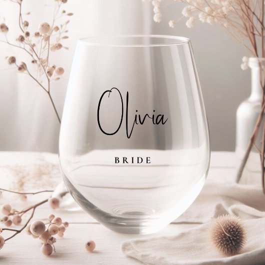 Chic Bride Wedding Weinglas Ohne Stiel
