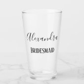 Chic Bridesmaid Eleganter Text Glas (Vorderseite)