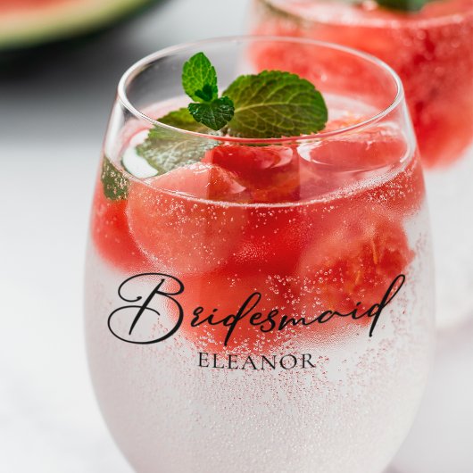 Chic Bridesmaid individuell anpassbare zweiseitige Weinglas Ohne Stiel