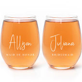 Chic Bridesmaid Trauzeugin Wedding Weinglas Ohne Stiel