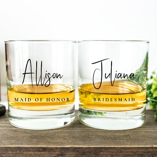 Chic Bridesmaid Wedding Junggeselinnen-Abschied Whiskyglas