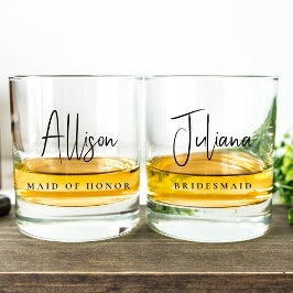 Chic Bridesmaid Wedding Junggeselinnen-Abschied Whiskyglas