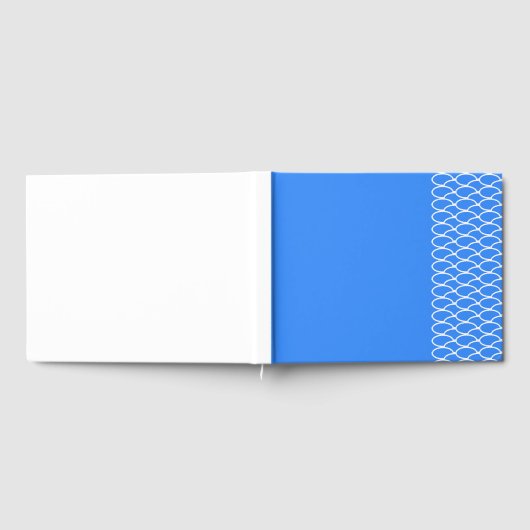 Chic Bright Blue Right Offset Tile Waves Muster Gästebuch (Voll)
