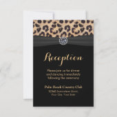 Chic Bright Diamond Leopard Hochzeitsempfang Einladung (Vorderseite)