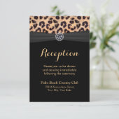Chic Bright Diamond Leopard Hochzeitsempfang Einladung (Stehend Vorderseite)