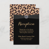 Chic Bright Diamond Leopard Hochzeitsempfang Einladung (Vorne/Hinten)