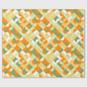 Chic Bright Green Sunny Orange Circles Art Pattern Geschenkpapier (Flach)