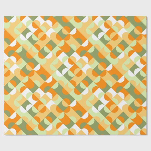 Chic Bright Green Sunny Orange Circles Art Pattern Geschenkpapier (Flach)