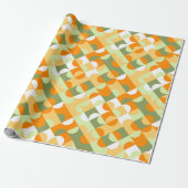 Chic Bright Green Sunny Orange Circles Art Pattern Geschenkpapier (Ungerollt)