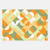 Chic Bright Green Sunny Orange Circles Art Pattern Geschenkpapier Set (Vorderseite)