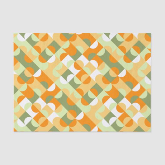 Chic Bright Green Sunny Orange Circles Art Pattern Seidenpapier (Vorderseite)