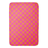 Chic Bright Orange Shock Pink Dogzahnmuster Badematte (Vorderseite Vertikal)
