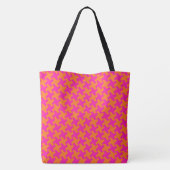 Chic Bright Orange Shock Pink Dogzahnmuster Tasche (Rückseite)