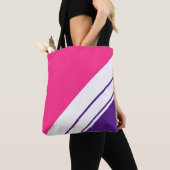 Chic Bright Pink Royal Lila White Racing Stripes Tasche (Von Nahem)