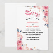 Chic Bright Pink Watercolor Floral Wedding Einladung (Vorne/Hinten)