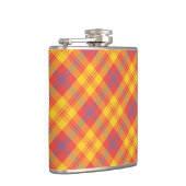 Chic Bright Red, Yellow and Blue Kariert Hibitflas Flachmann (Rechts)