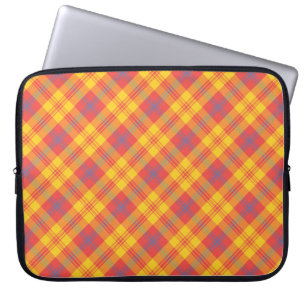 Chic Bright Red Yellow Blue Karierter Laptop-Sieb Laptopschutzhülle