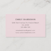 Chic Bright Watercolor Floral Blush Business Card Visitenkarte (Rückseite)