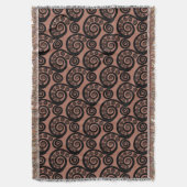 Chic Bronze-Brown Frond Swirl Throw Blanket Decke (Vorderseite Vertikal)