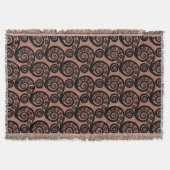 Chic Bronze-Brown Frond Swirl Throw Blanket Decke (Vorderseite)
