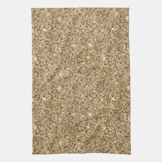 Chic Bronze Gold Glitzer Geschirrtuch (Vertikal)