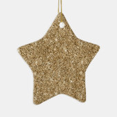 Chic Bronze Gold Glitzer Keramik Ornament (Rechts)
