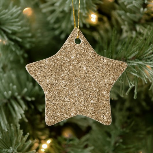Chic Bronze Gold Glitzer Keramik Ornament (Baum)