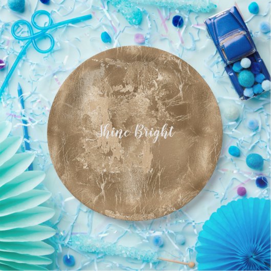 Chic Bronze Gold Pappteller (Party)