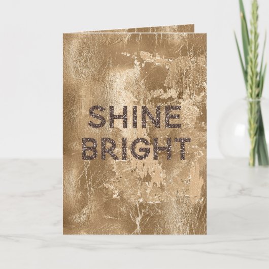 Chic Bronze Gold Shine Bright Glitzer Karte (Vorderseite)
