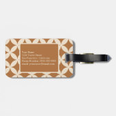 Chic Bronze Ivory Geometric Muster Monogram Gepäckanhänger (Rückseite horizontal)