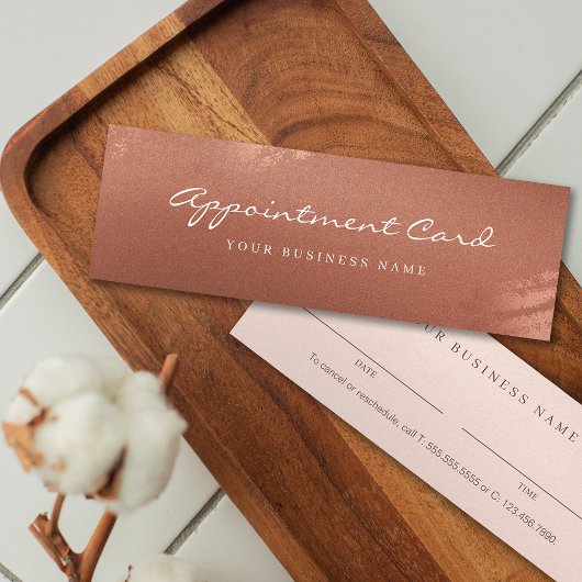 Chic Bronze Mini Business Modern Appointment Card Visitenkarte