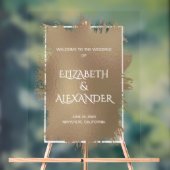 Chic Bronze Splash Wedding Willkommen Acrylschild (Neutral)