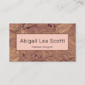 Chic Brown Abstrakt QR Code Business Card Visitenkarte (Vorderseite)