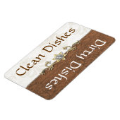Chic Brown and Ivory Damask Geschirrspülmaschine M Magnet (Linke Seite)
