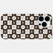 Chic Brown and White Checkered Pattern Case-Mate iPhone Hülle (Rückseite (Horizontal))