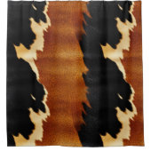 Chic Brown Black Cream Western Cowhide Duschvorhang (Vorderseite)
