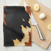 Chic Brown Black Cream Western Cowhide Geschirrtuch (Viertel Falte)
