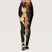 Chic Brown Black Cream Western Cowhide Leggings (Rückseite)