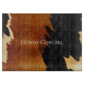 Chic Brown Black Cream Western Cowhide Schneidebrett (Vorderseite)