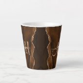 Chic Brown Blush Glitzer Agate Custom Monogram Milchtasse (Vorderseite)