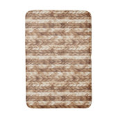 Chic Brown Cream Imitats Woven Stripes Badematte (Vorderseite Vertikal)