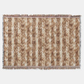 Chic Brown Cream Imitats Woven Stripes Decke (Vorderseite)