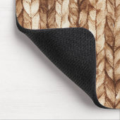 Chic Brown Cream Imitats Woven Stripes Mousepad (Ecke)