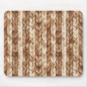 Chic Brown Cream Imitats Woven Stripes Mousepad (Vorne)