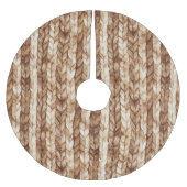 Chic Brown Cream Imitats Woven Stripes Polyester Weihnachtsbaumdecke (Vorderseite)