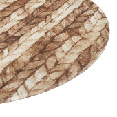 Chic Brown Cream Imitats Woven Stripes Schneidebrett (Ecke)