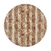 Chic Brown Cream Imitats Woven Stripes Schneidebrett (Vorderseite)